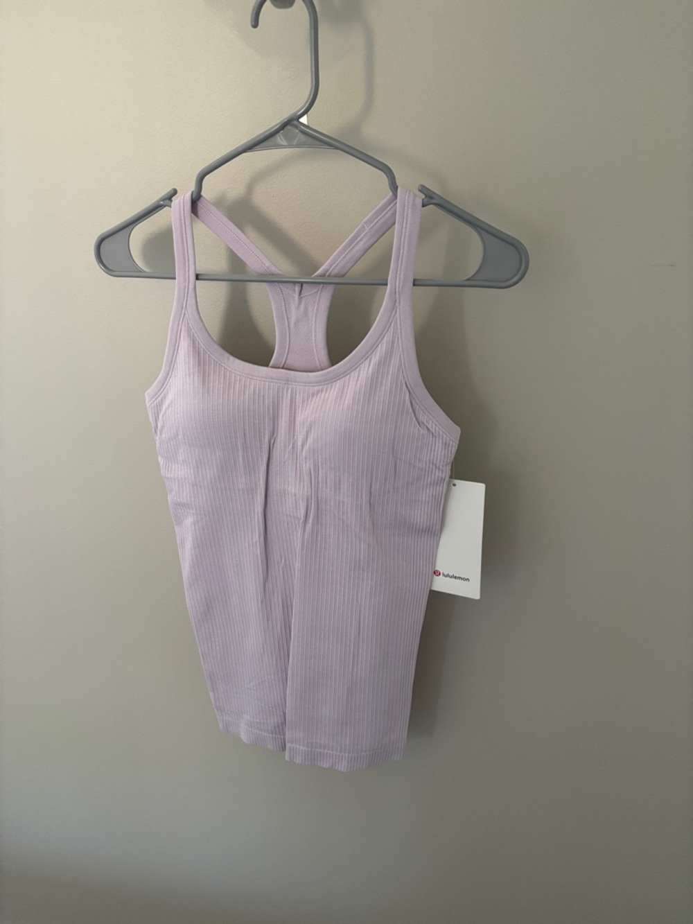 lululemon athletica Lavender Ribbed Racerback Tank Top Ebb to Street Tank 6 NWT
